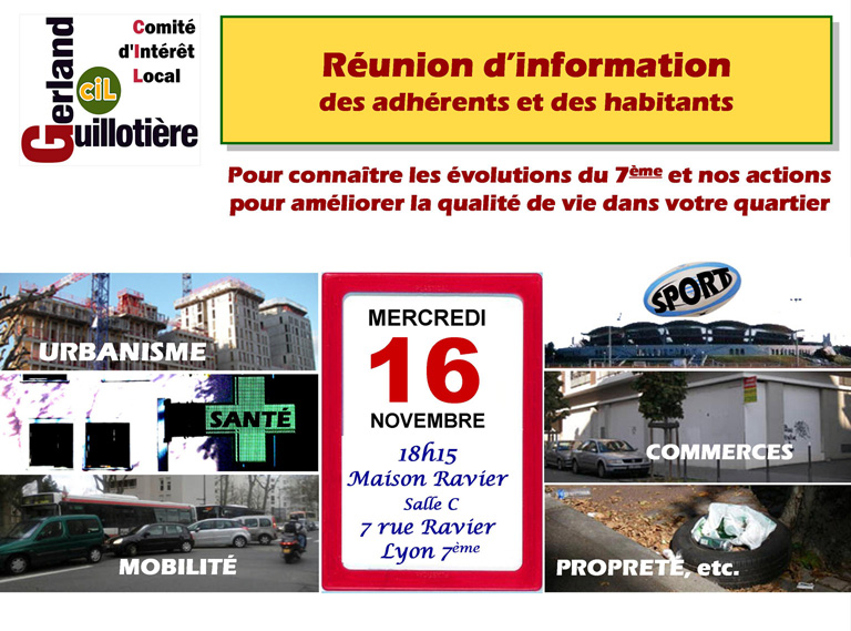 Annonce Réunion du 16 Novembre 2016